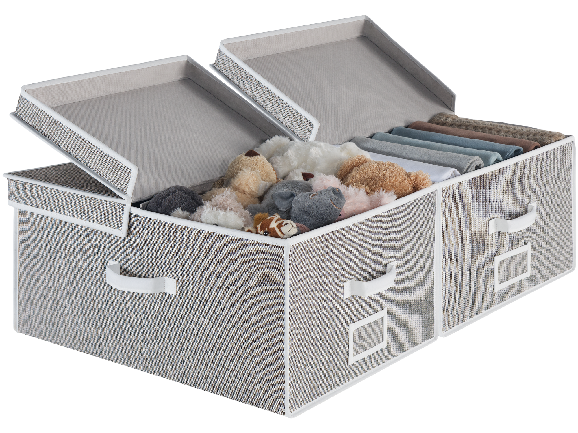 Extra Large Storage Bins with Lids, 55L Decorative Organizer