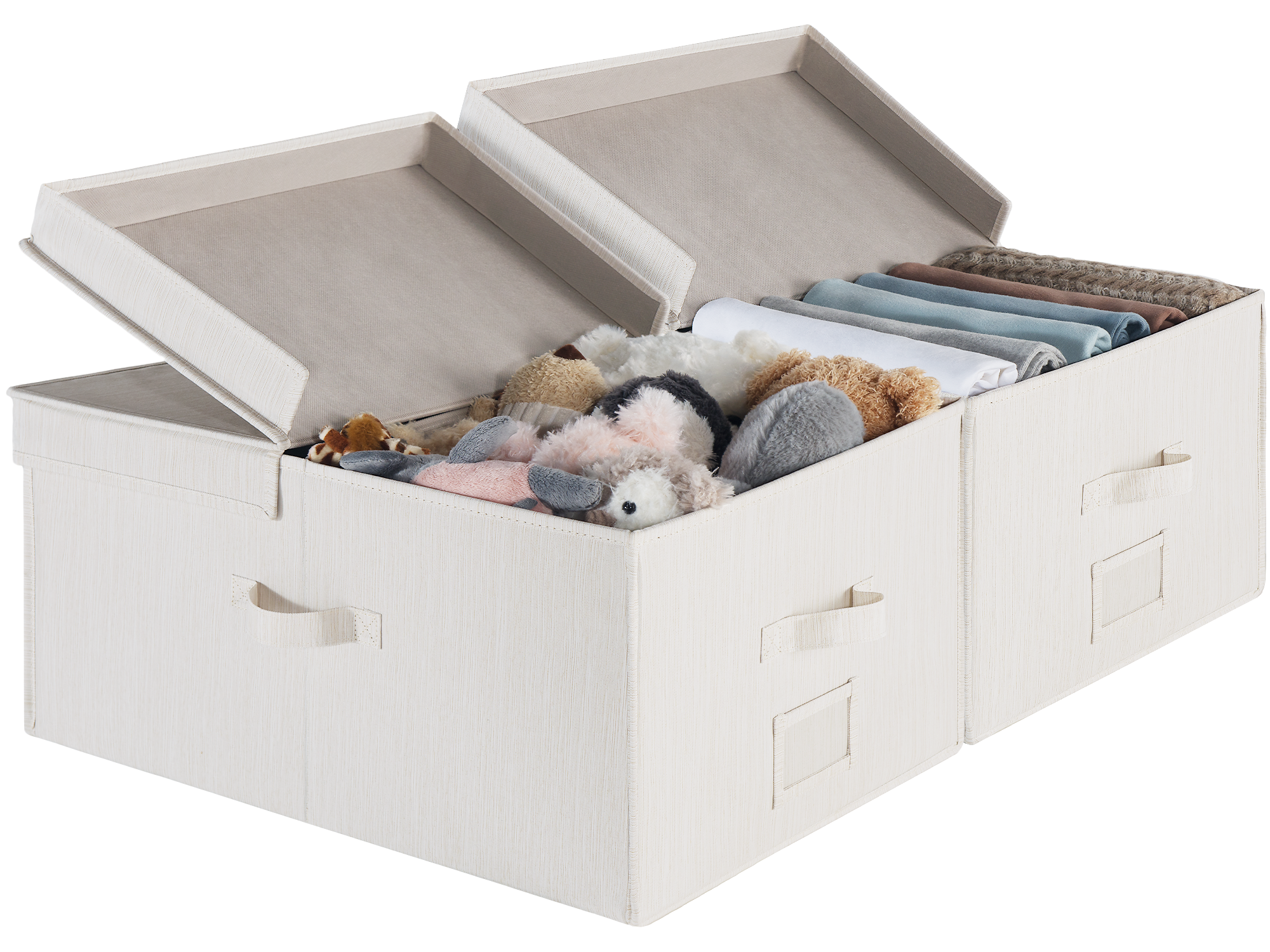 Extra Large Storage Bins with Lids, 55L Decorative Organizer