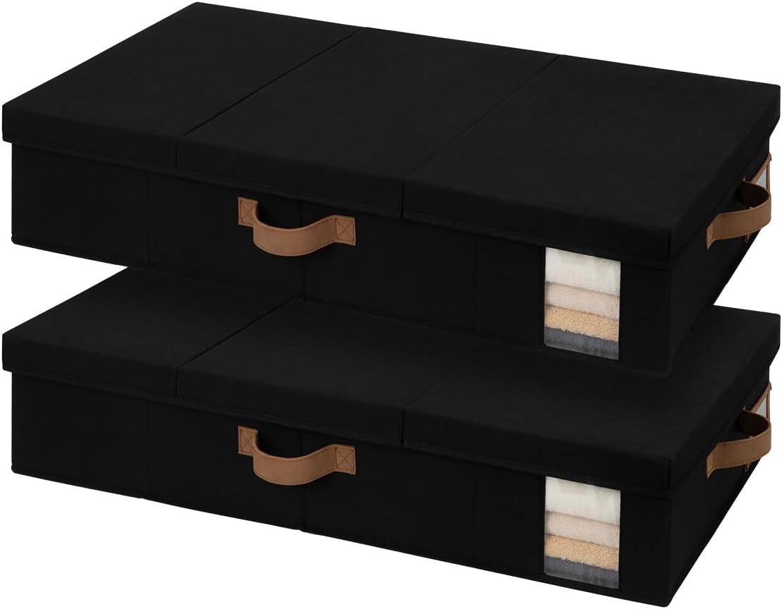 Under Bed Storage Bins with Lids, 2 Pack