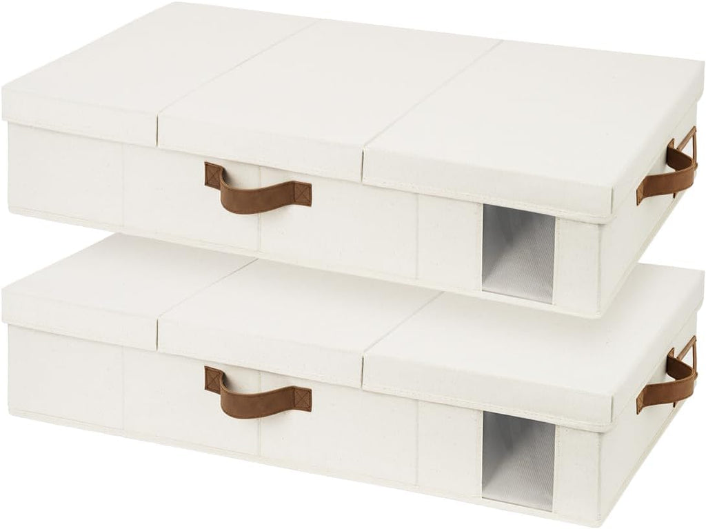 Under Bed Storage Bins with Lids, 2 Pack
