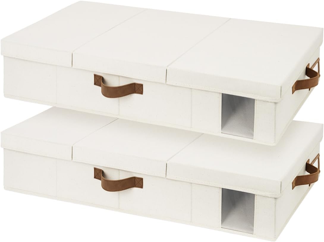 Under Bed Storage Bins with Lids, 2 Pack