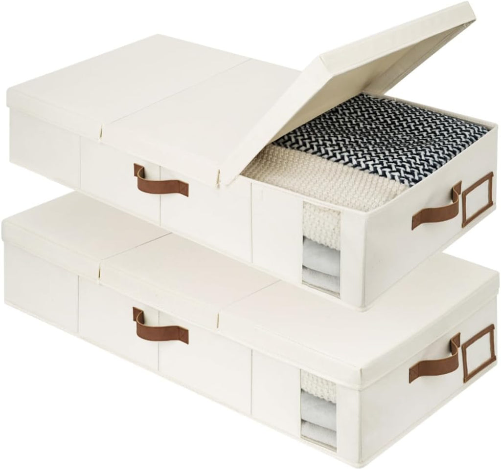 Under Bed Storage Bins with Lids, 2 Pack