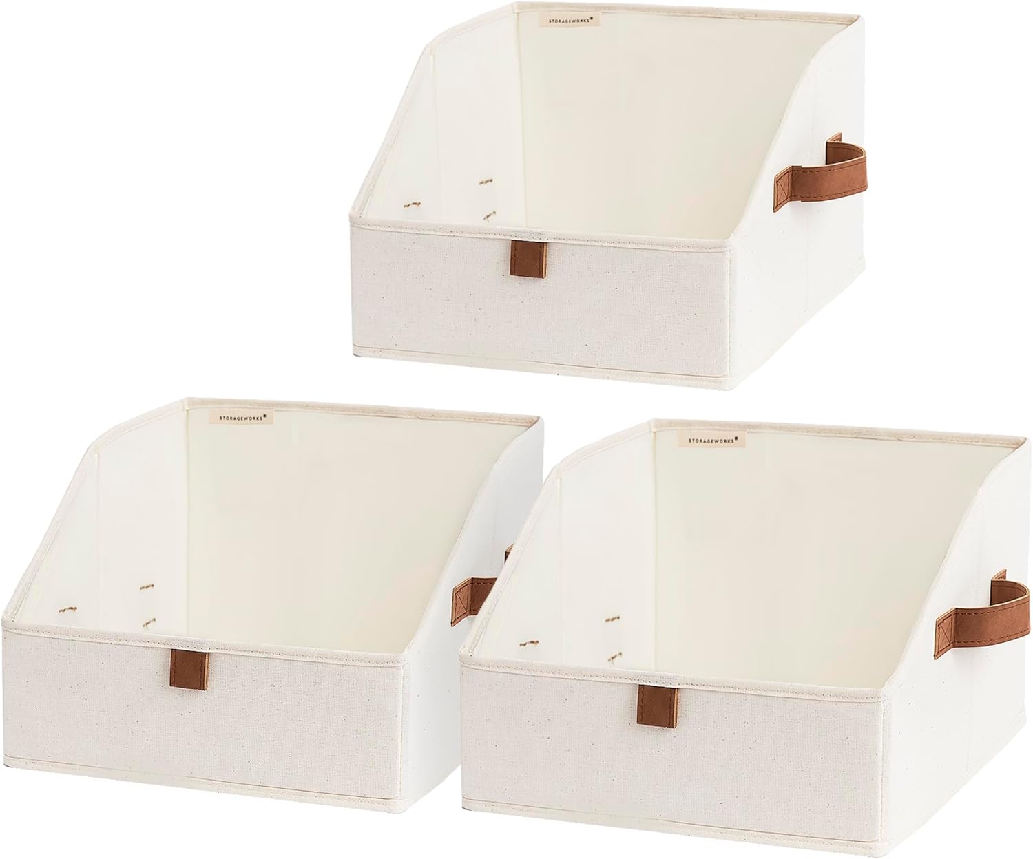 Closet Storage Bins, Trapezoid Storage Box, 3-Pack