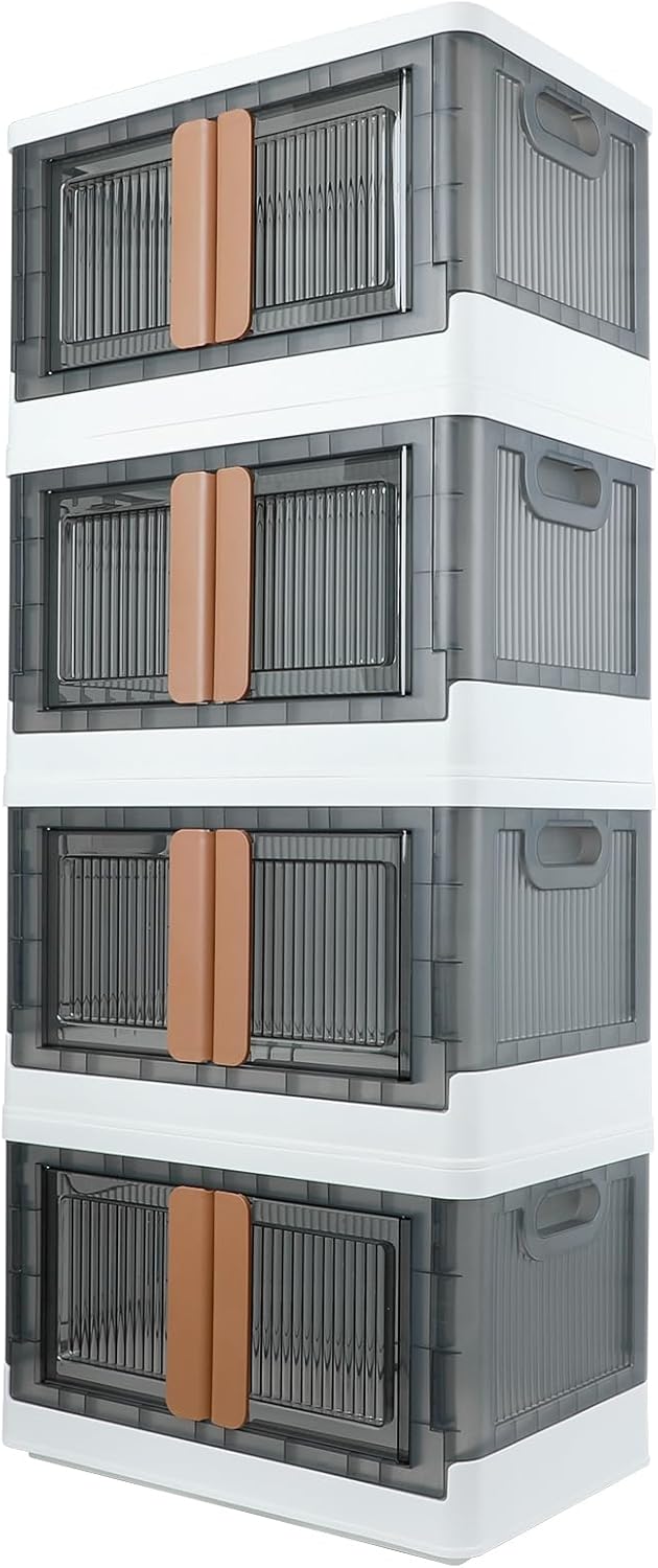 Storage Bin, Plastic Cabinet, 8.4 Gallon Capacity (32L Per One), 2 Pack