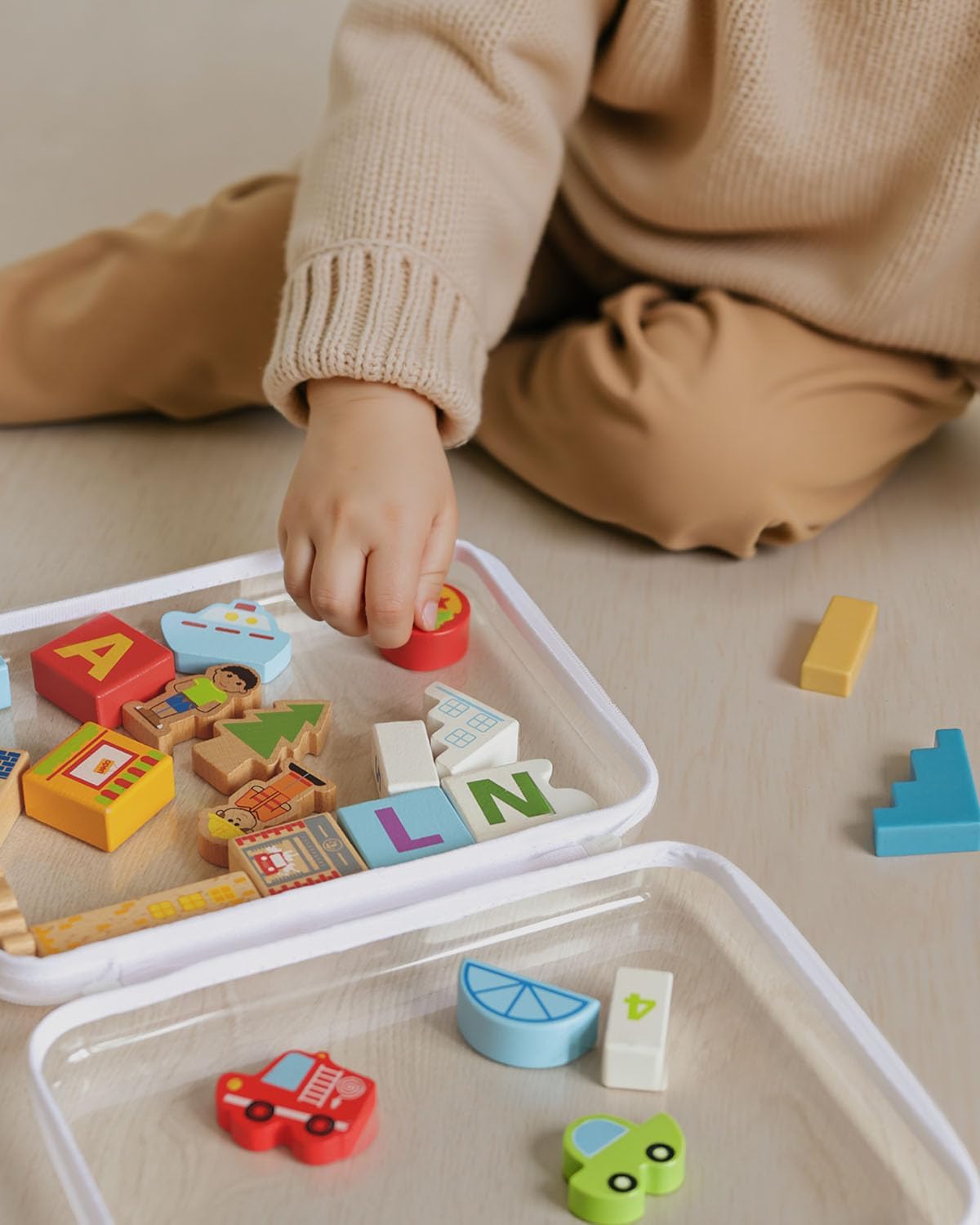 3PCS Large Clear Hard Shell Zippered Case, Diaper Bag Organizing Pouches