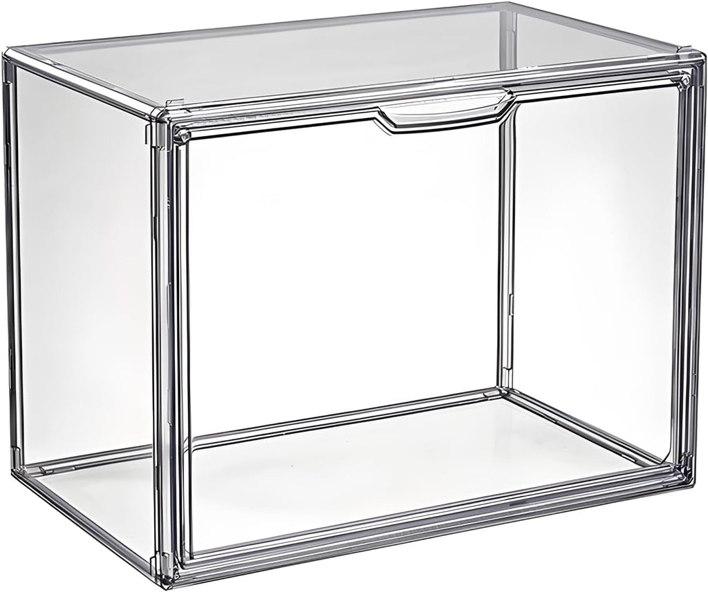 Clear Stackable Plastic Storage Bins with Magnetic Lid, Dustproof Book