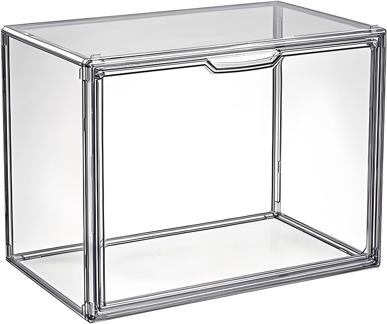 Clear Stackable Plastic Storage Bins with Magnetic Lid, Dustproof Book