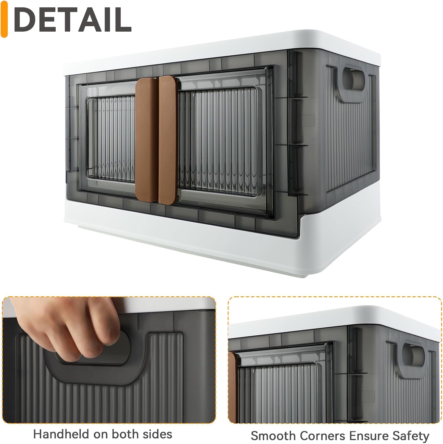 Storage Bin, Plastic Cabinet, 8.4 Gallon Capacity (32L Per One), 2 Pack