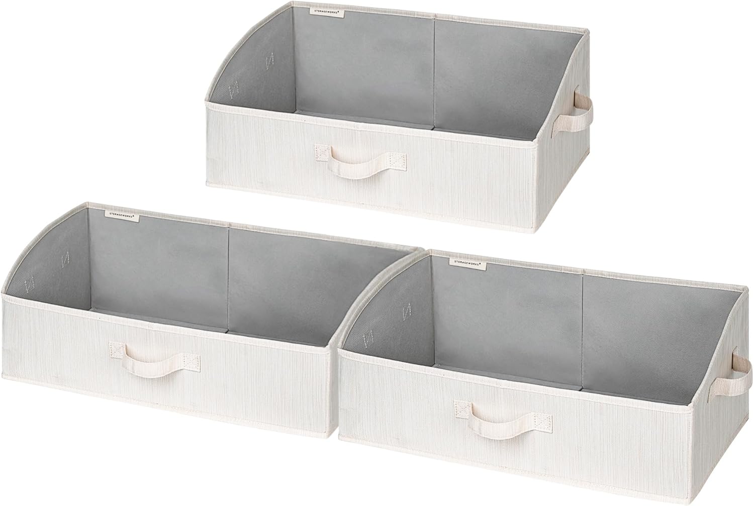 Closet Storage Bins, Trapezoid Storage Box, 3-Pack
