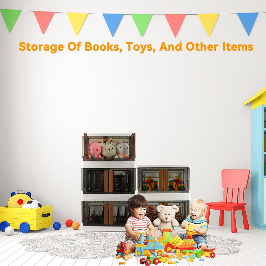 Storage Bin, Plastic Cabinet, 8.4 Gallon Capacity (32L Per One), 2 Pack