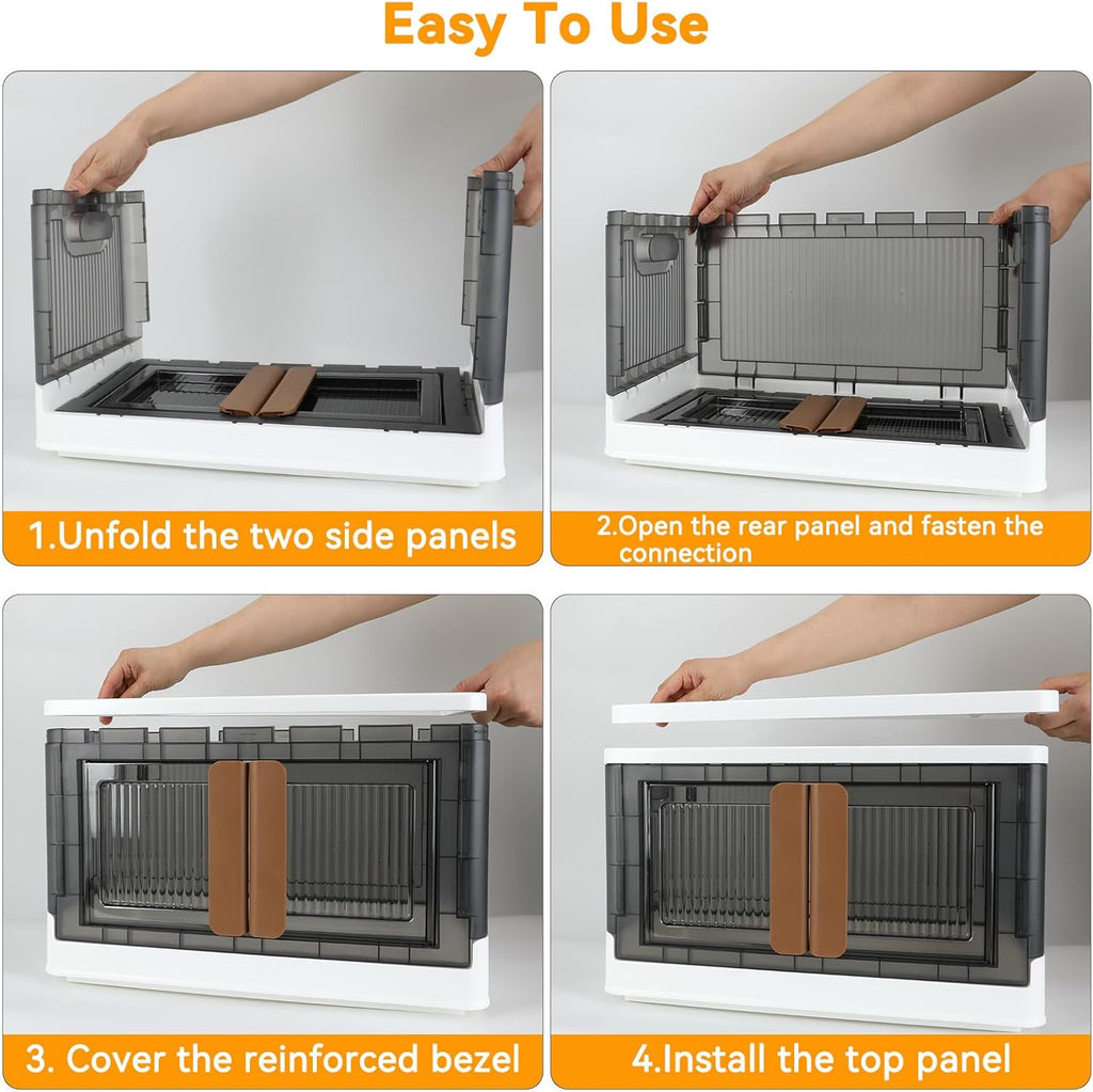 Storage Bin, Plastic Cabinet, 8.4 Gallon Capacity (32L Per One), 2 Pack