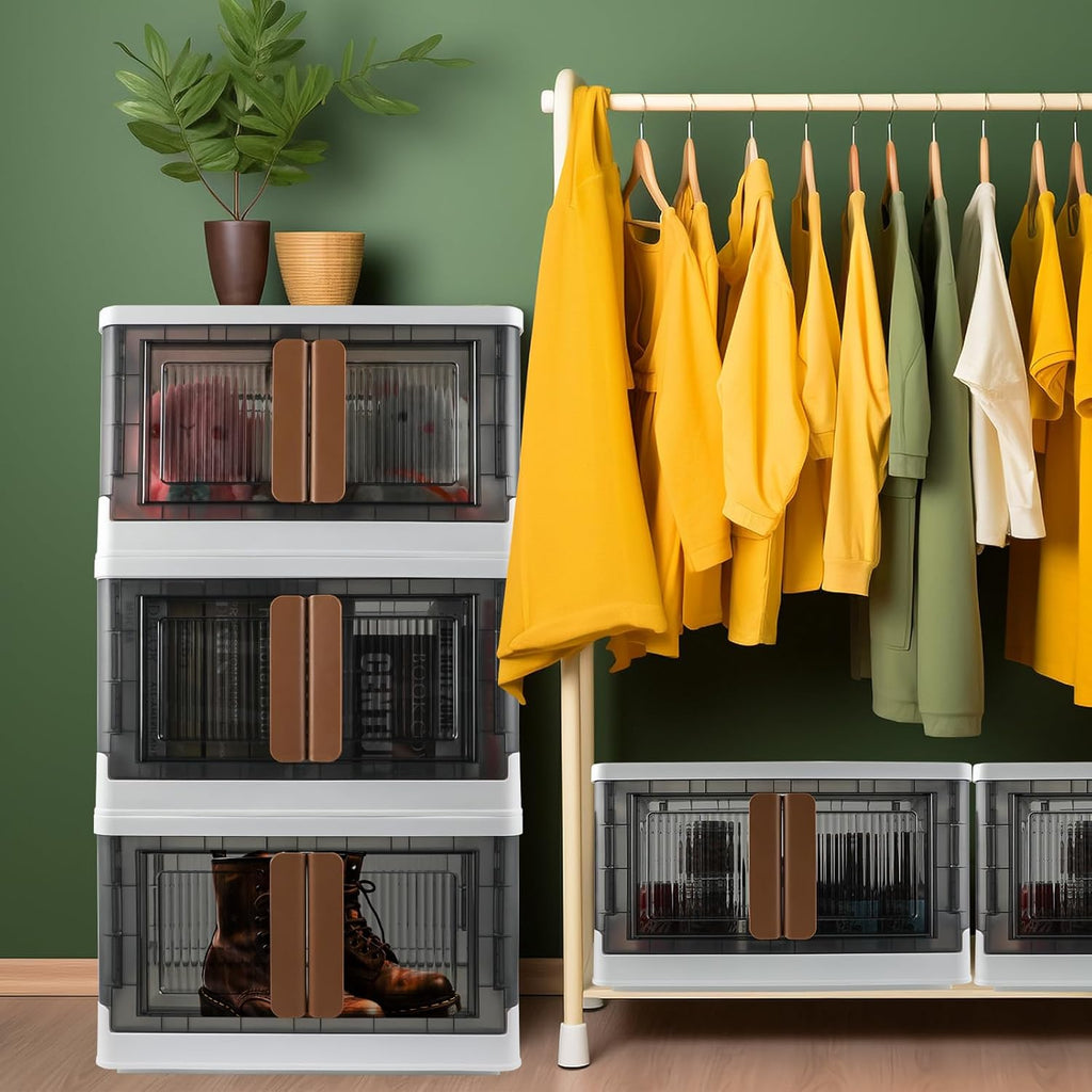 Storage Bin, Plastic Cabinet, 8.4 Gallon Capacity (32L Per One), 2 Pack