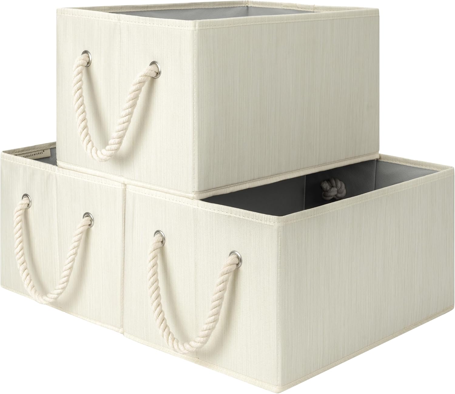 Storage Baskets for Shelves, 3-Pack
