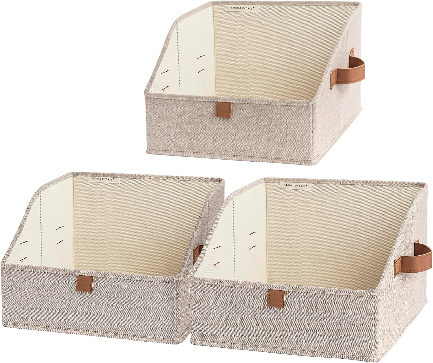Closet Storage Bins, Trapezoid Storage Box, 3-Pack