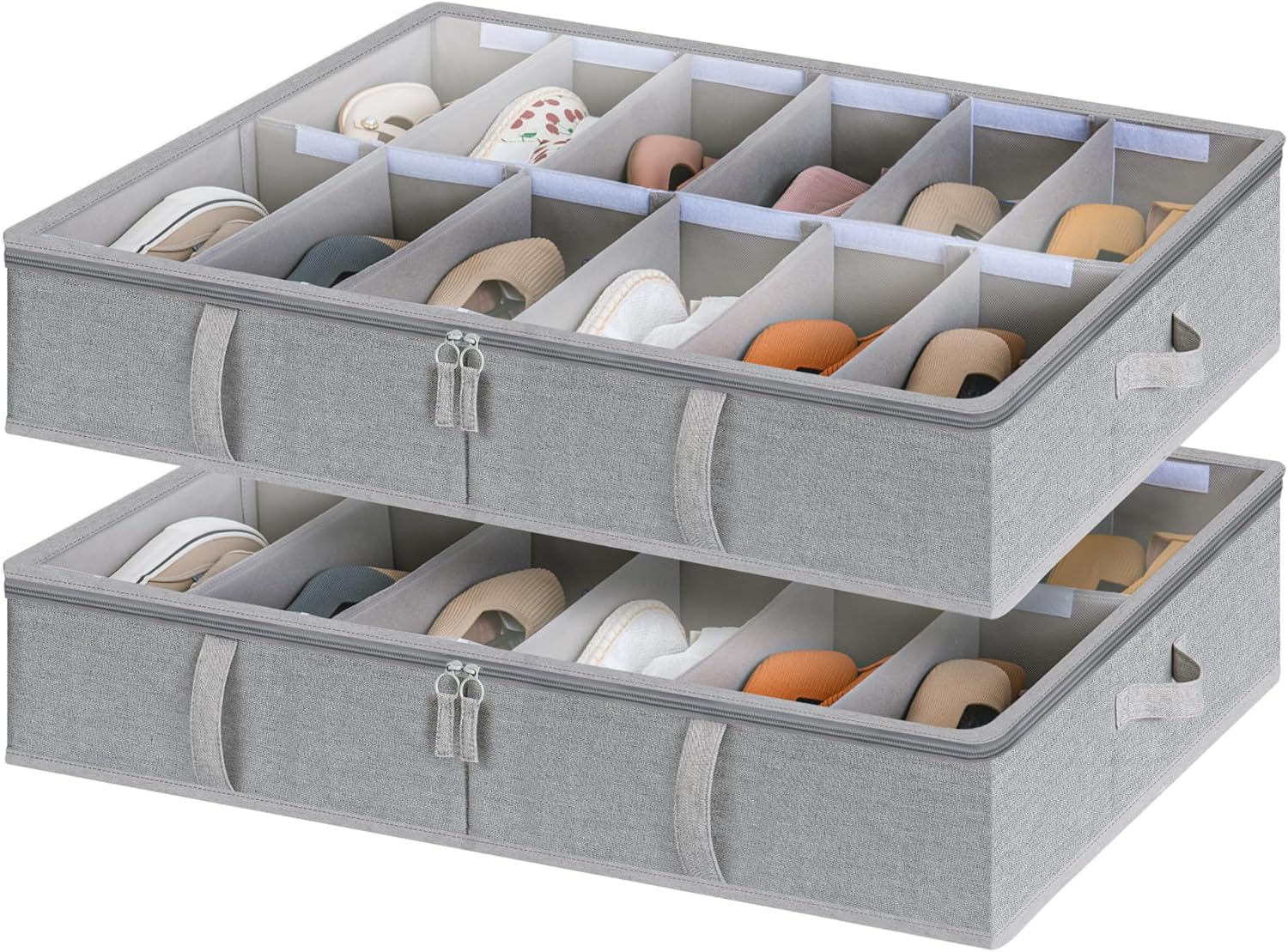 Under Bed Shoe Organizer for Closet, 2-Pack