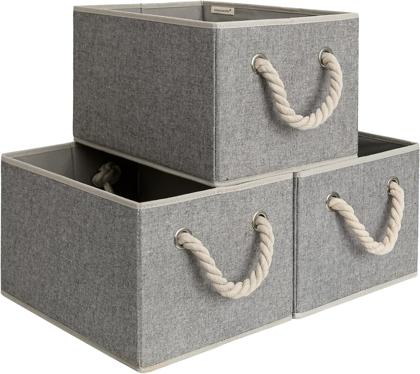 Storage Baskets for Shelves, 3-Pack