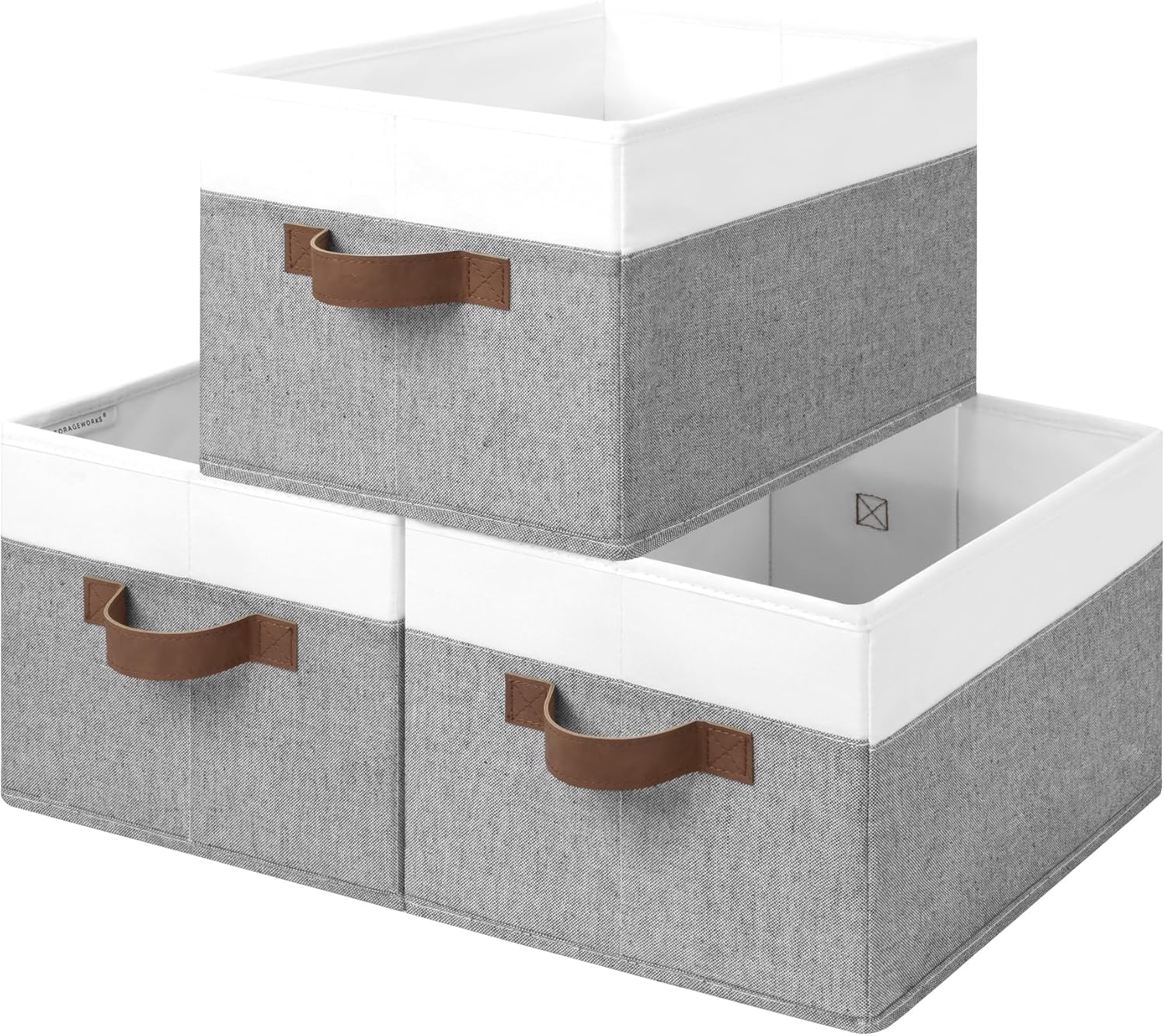 Storage Baskets for Shelves, 3-Pack