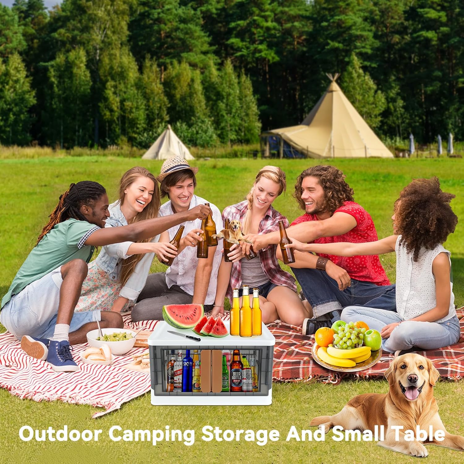 Storage Bin, Plastic Cabinet, 8.4 Gallon Capacity (32L Per One), 2 Pack