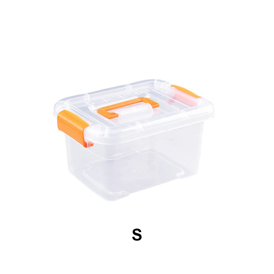Storage Boxes Transparent Plastic Dustproof Cases with Handles and Cover Large Capacity Toy Sundries Organizer Bathroom
