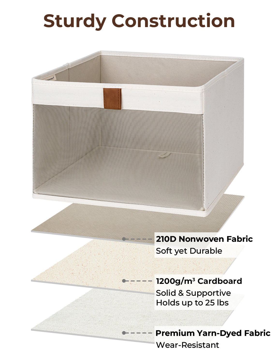 Closet Storage Bins with Clear Window and Handles, 3 Pack