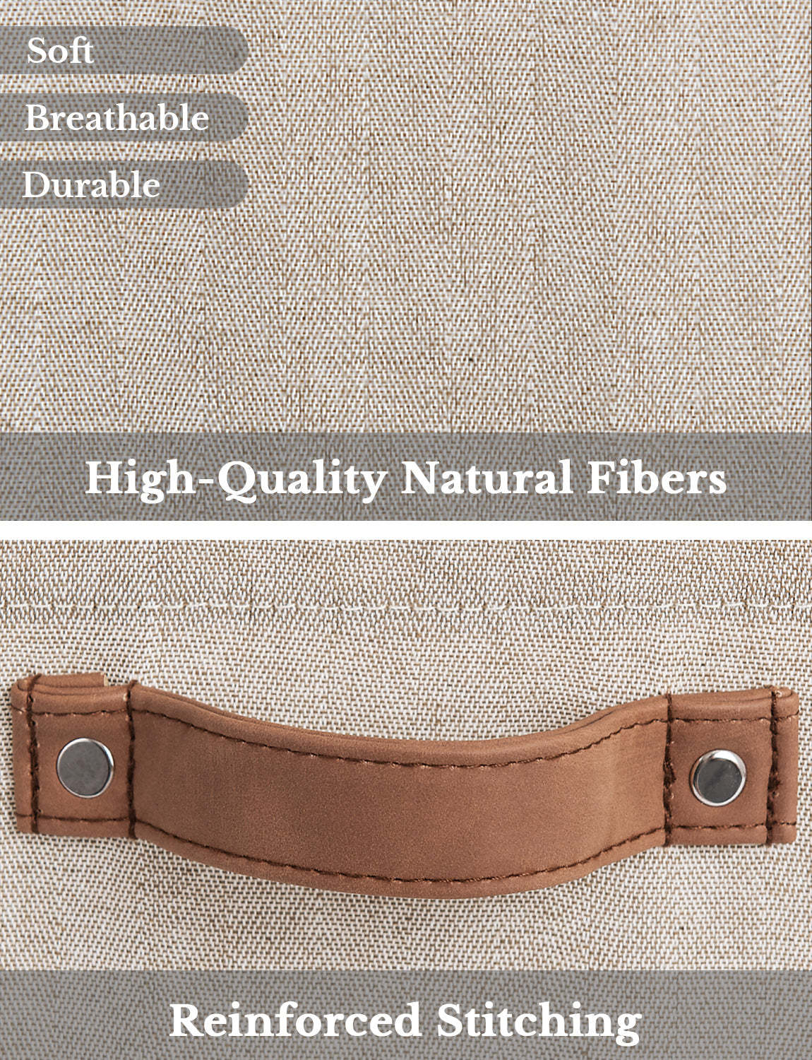 13x13 Inches Storage Cube, Fabric Storage Bins with PU Handles