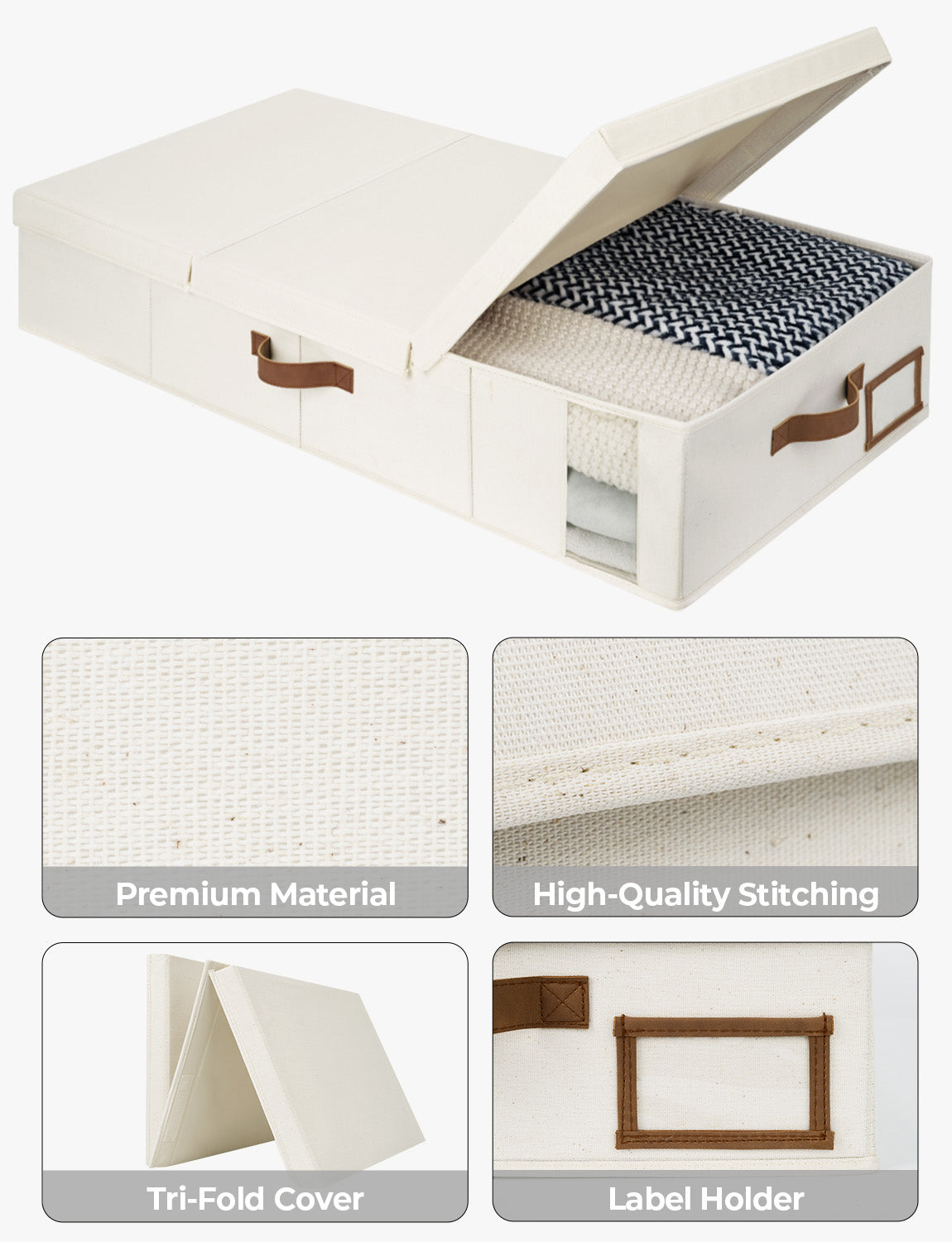 Under Bed Storage Bins with Lids, 2 Pack