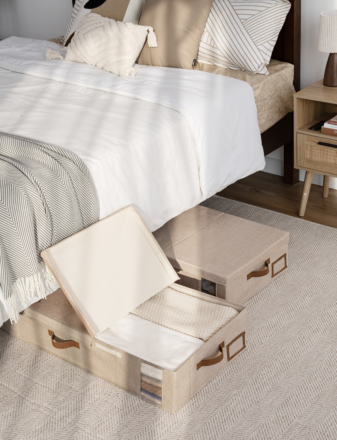 Under Bed Storage Bins with Lids, 2 Pack