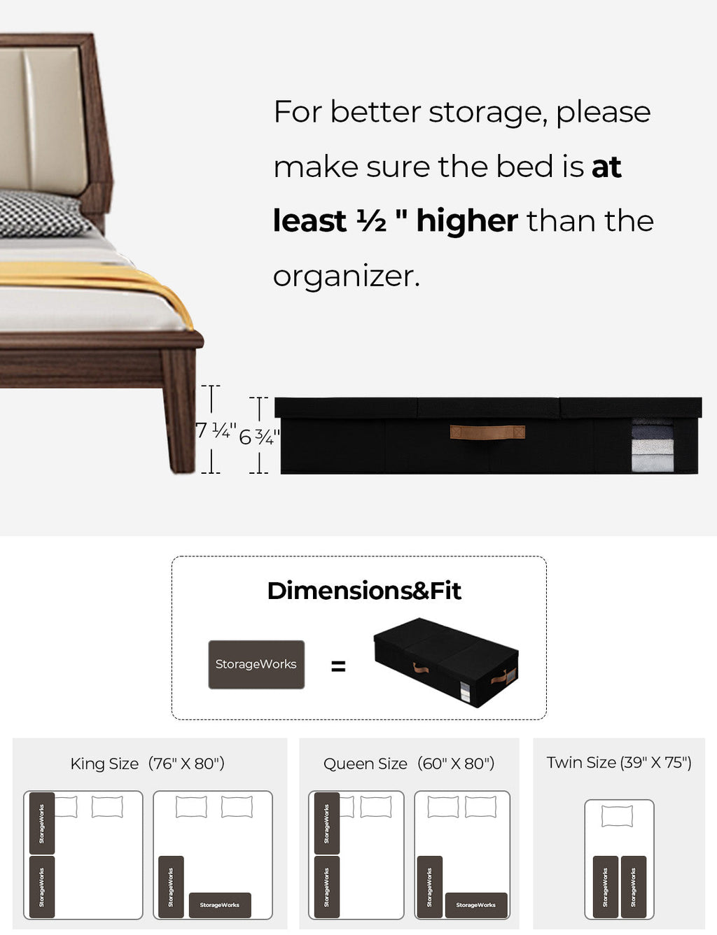 Under Bed Storage Bins with Lids, 2 Pack
