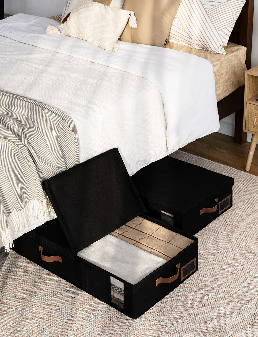 Under Bed Storage Bins with Lids, 2 Pack