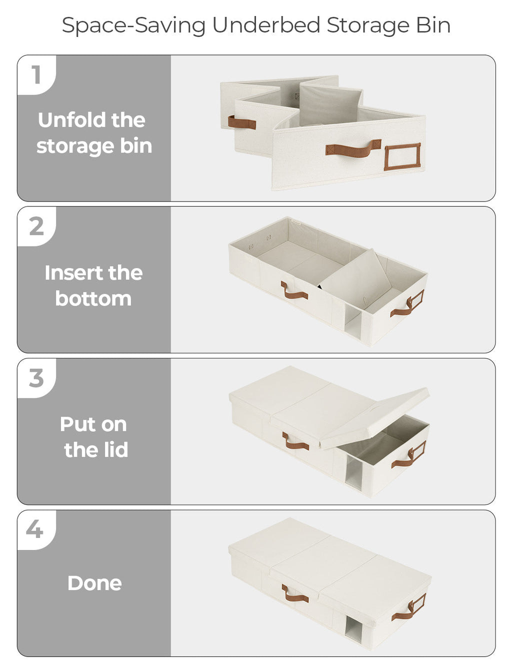 Under Bed Storage Bins with Lids, 2 Pack