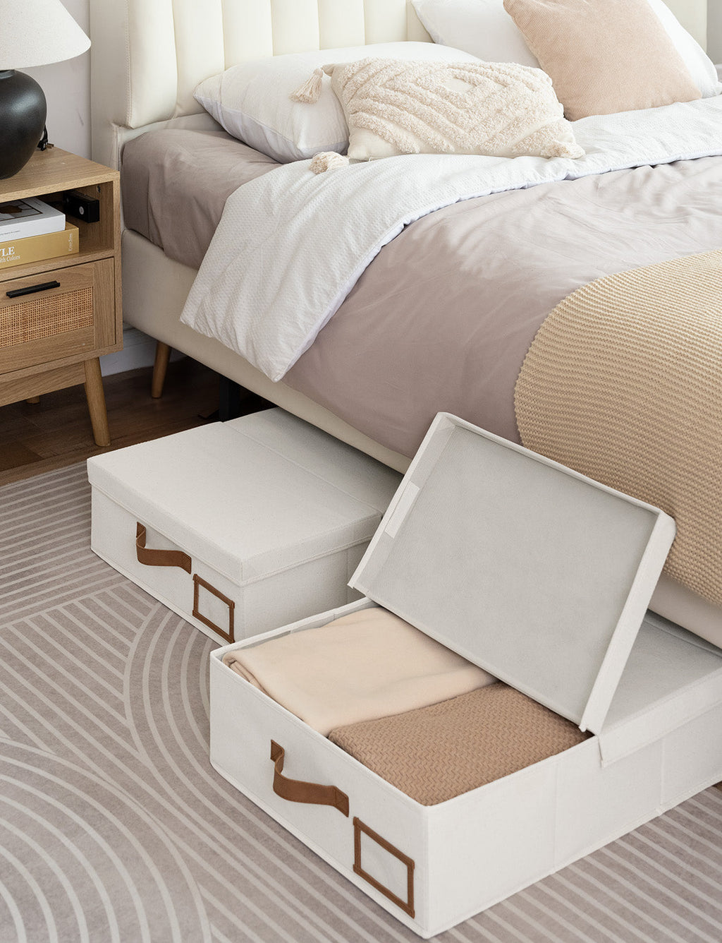 Under Bed Storage Bins with Lids, 2 Pack