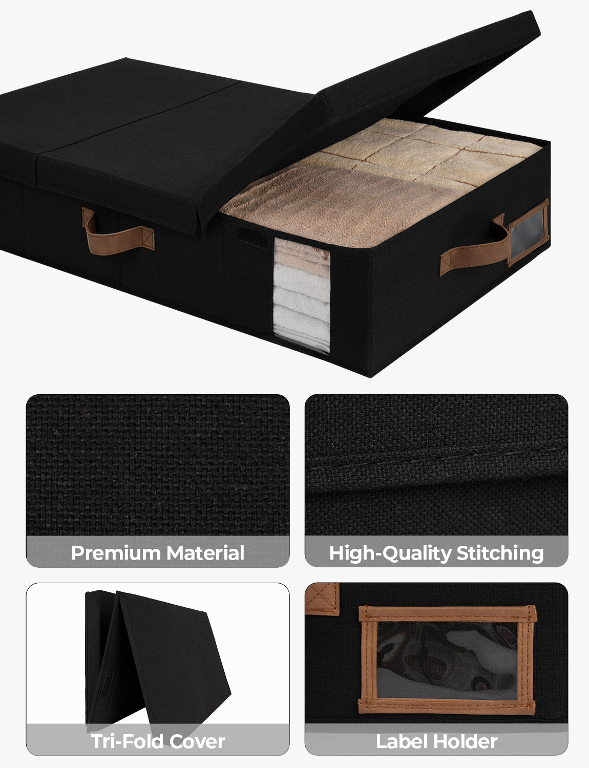 Under Bed Storage Bins with Lids, 2 Pack