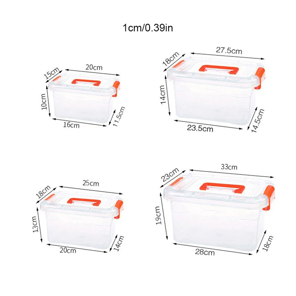 Storage Boxes Transparent Plastic Dustproof Cases with Handles and Cover Large Capacity Toy Sundries Organizer Bathroom